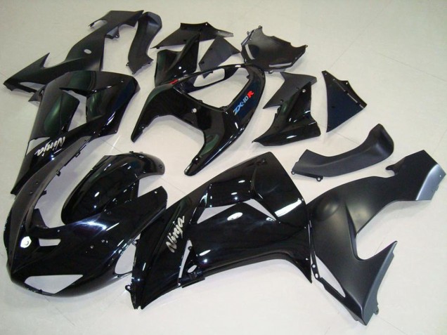 Erschwingliche Kawasaki ZX10R Motorrad Verkleidung 2006-2007 - Glanzendes Schwarz Matt Schwarz Weiss Ninja