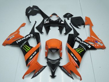 Erschwingliche Kawasaki ZX10R Motorrad Verkleidung 2008-2010 - Orange Schwarz Grun Monster