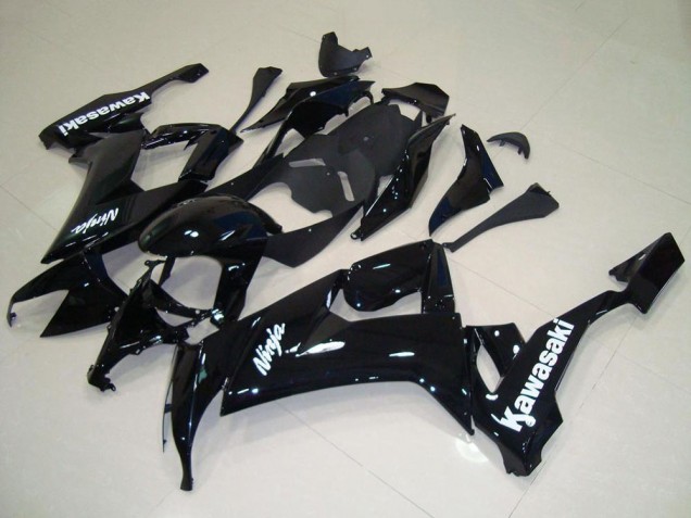 Erschwingliche Kawasaki ZX10R Motorrad Verkleidung 2008-2010 - Glanzendes Schwarz Weiss Aufkleber