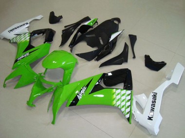 Erschwingliche Kawasaki ZX10R Motorrad Verkleidung 2008-2010 - Weiss Grun Glanzendes Schwarz