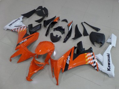 Erschwingliche Kawasaki ZX10R Motorrad Verkleidung 2008-2010 - Weiss Orange Schwarz