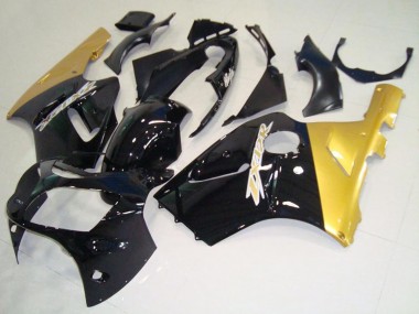 Erschwingliche Kawasaki ZX12R Motorrad Verkleidung 2000-2001 - Glanzendes Schwarz Gold