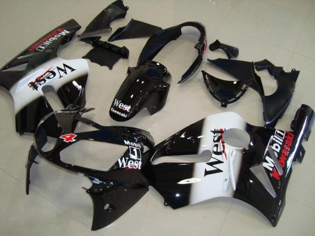 Erschwingliche Kawasaki ZX12R Motorrad Verkleidung 2002-2006 - Glanzendes Schwarz Weiss West Rot