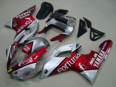 Erschwingliche Yamaha YZF R1 Motorrad Verkleidung 2000-2001 - Silber Rot Fortuna Motul 7