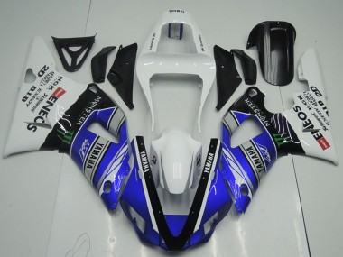 Erschwingliche Yamaha YZF R1 Motorrad Verkleidung 2000-2001 - Weiss Blau Schwarz ENEOS Monster