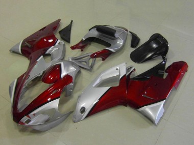 Erschwingliche Yamaha YZF R1 Motorrad Verkleidung 2000-2001 - Silber Kastanienbraun Rot