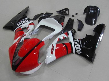 Erschwingliche Yamaha YZF R1 Motorrad Verkleidung 2000-2001 - Rot Weiss Glanzendes Schwarz Rennen Version