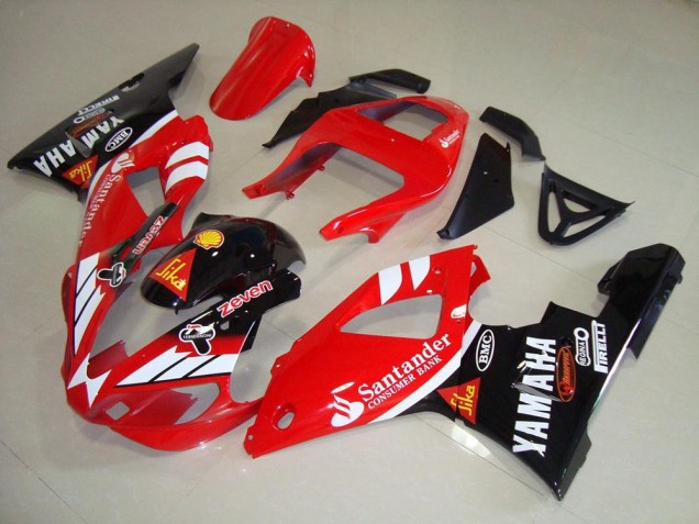 Erschwingliche Yamaha YZF R1 Motorrad Verkleidung 2000-2001 - Rot Weiss Glanzendes Schwarz Santunder