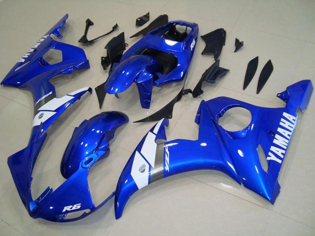 Erschwingliche Yamaha YZF R6 Motorrad Verkleidung 2003-2004 - Blau Weiss OEM Stil