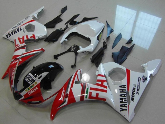 Erschwingliche Yamaha YZF R6 Motorrad Verkleidung 2003-2004 - Weiss Rot Fiat Michelin Motul