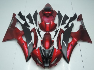 Erschwingliche Yamaha YZF R6 Motorrad Verkleidung 2008-2016 - Rot Matt Schwarz