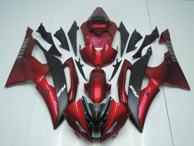 Erschwingliche Yamaha YZF R6 Motorrad Verkleidung 2008-2016 - Rot Matt Schwarz