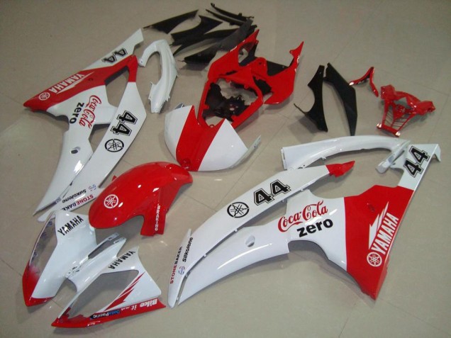 Erschwingliche Yamaha YZF R6 Motorrad Verkleidung 2008-2016 - Weiss Rot Cocacola 44