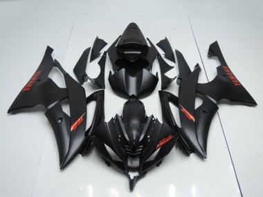 Erschwingliche Yamaha YZF R6 Motorrad Verkleidung 2008-2016 - Matt Schwarz Rot Aufkleber