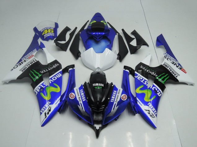 Erschwingliche Yamaha YZF R6 Motorrad Verkleidung 2008-2016 - Blau Weiss Glanzendes Schwarz Grun Monster MoviStar Yamalube ENEOS