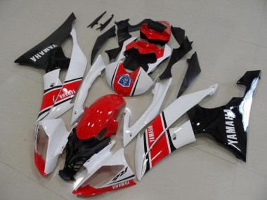 Erschwingliche Yamaha YZF R6 Motorrad Verkleidung 2008-2016 - Weiss Rot Glanzendes Schwarz