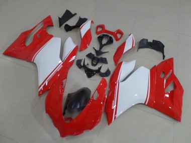 Erschwingliche Ducati 1199 Motorrad Verkleidung 2011-2014 - Rot Weiss Schwarz