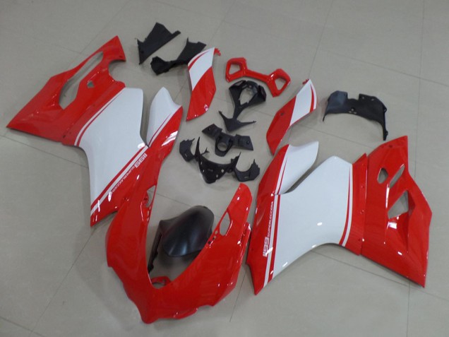 Erschwingliche Ducati 1199 Motorrad Verkleidung 2011-2014 - Rot Weiss Schwarz