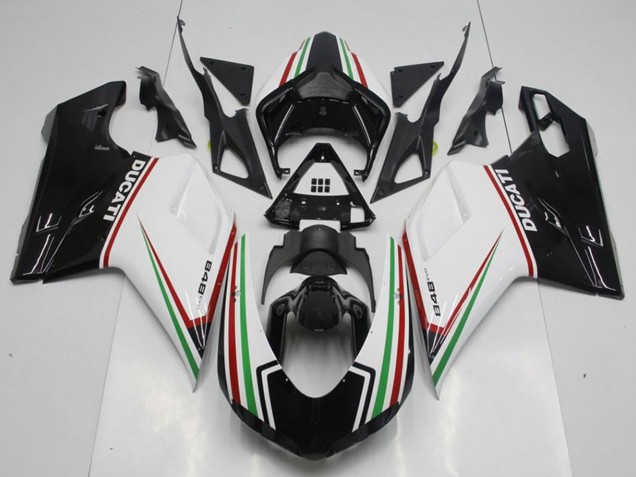 Erschwingliche Ducati 848 Motorrad Verkleidung Kit 2007-2014 - Weiss Rot Grun Glanzendes Schwarz