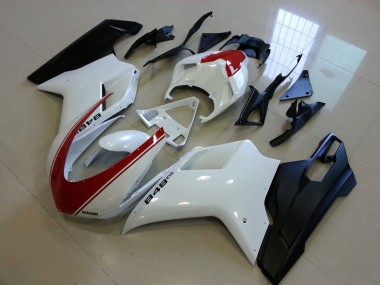 Erschwingliche Ducati 848 Motorrad Verkleidung 2007-2014 - Weiss Rot Matt Schwarz