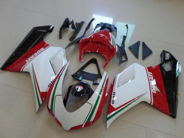 Erschwingliche Ducati 848 Motorrad Verkleidung 2007-2014 - Weiss Rot Grun Glanzendes Schwarz