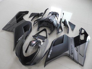 Erschwingliche Ducati 848 Motorrad Verkleidung 2007-2014 - Grau Matt Schwarz
