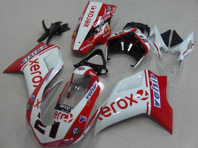 Erschwingliche Ducati 848 1098 1198 Motorrad Verkleidung 2007-2014 - Weiss Rot Glanzendes Schwarz Valsir Xerox OEM Stil 21