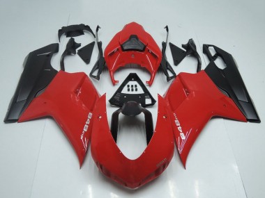 Erschwingliche Ducati 848 Motorrad Verkleidung 2007-2014 - Rot Matt Schwarz OEM Stil
