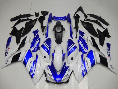 Erschwingliche Yamaha YZF R3 Motorrad Verkleidung 2015-2018 - Weiss Blau Schwarz Yamalube ENEOS