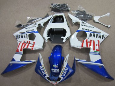Erschwingliche Yamaha YZF R6 Motorrad Verkleidung 2003-2004 - Weiss Blau Rot Fiat Motul