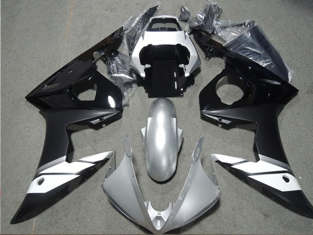 Erschwingliche Yamaha YZF R6 Motorrad Verkleidung 2003-2004 - Weiss Silber Glanzendes Schwarz Matt Schwarz