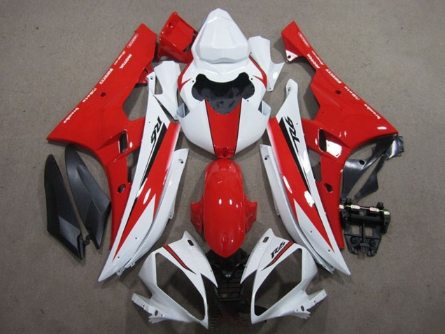 Erschwingliche Yamaha YZF R6 Motorrad Verkleidung 2006-2007 - Weiss Rot Schwarz