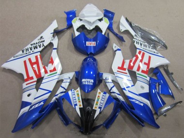 Erschwingliche Yamaha YZF R6 Motorrad Verkleidung 2008-2016 - Weiss Blau Rot Motul Fiat