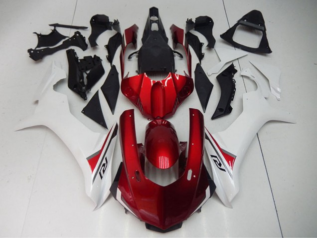 Erschwingliche Yamaha YZF R1 Motorrad Verkleidung 2015-2019 - Weiss Rot Schwarz