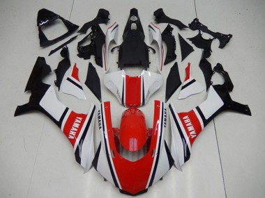 Erschwingliche Yamaha YZF R1 Motorrad Verkleidung 2015-2019 - Weiss Rot Schwarz