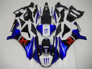 Erschwingliche Yamaha YZF R1 Motorrad Verkleidung 2015-2019 - Blau Weiss Schwarz Rot Monster Akropovic