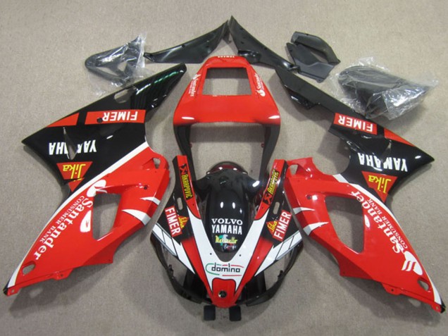 Erschwingliche Yamaha YZF R1 Motorrad Verkleidung 1998-1999 - Rot Weiss Schwarz Santunder