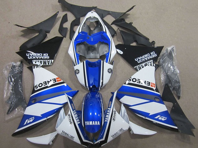 Erschwingliche Yamaha YZF R1 Motorrad Verkleidung 2000-2001 - Weiss Blau Schwarz ENEOS