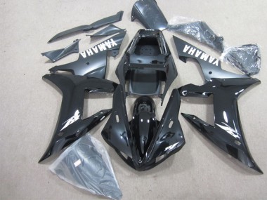 Erschwingliche Yamaha YZF R1 Motorrad Verkleidung 2002-2003 - Glanzendes Schwarz Matt Schwarz Weiss