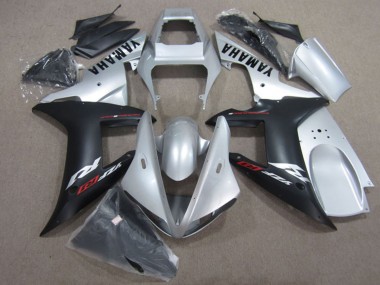 Erschwingliche Yamaha YZF R1 Motorrad Verkleidung Kit 2002-2003 - Silber Matt Schwarz