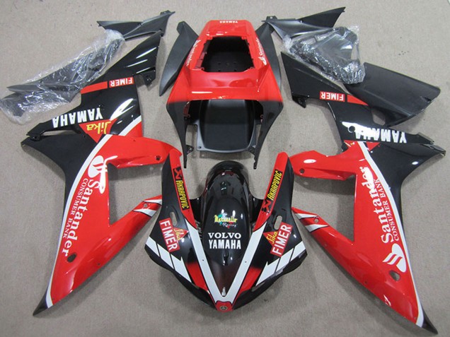 Erschwingliche Yamaha YZF R1 Motorrad Verkleidung 2004-2006 - Rot Weiss Glanzendes Schwarz Santunder