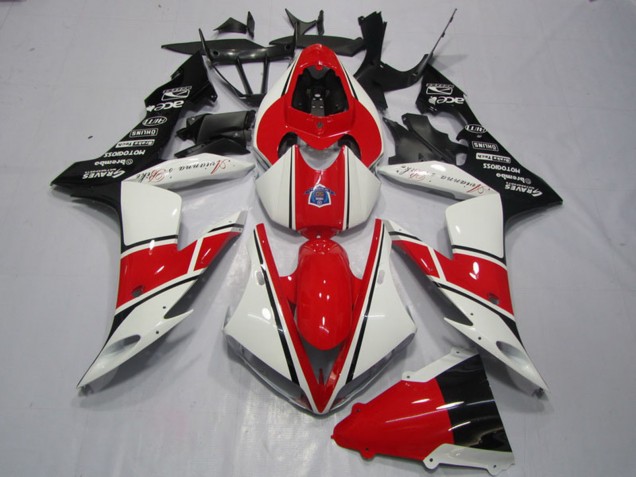 Erschwingliche Yamaha YZF R1 Motorrad Verkleidung 2004-2006 - Weiss Rot Schwarz
