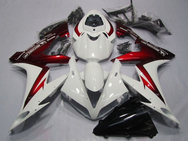 Erschwingliche Yamaha YZF R1 Motorrad Verkleidung 2004-2006 - Weiss Rot Michelin