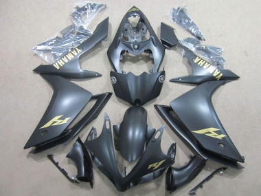 Erschwingliche Yamaha YZF R1 Motorrad Verkleidung 2007-2008 - Matt Schwarz Gold Aufkleber