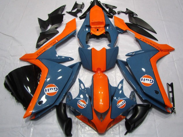 Erschwingliche Yamaha YZF R1 Motorrad Verkleidung 2007-2008 - Dunkel Blau Orange Gulf