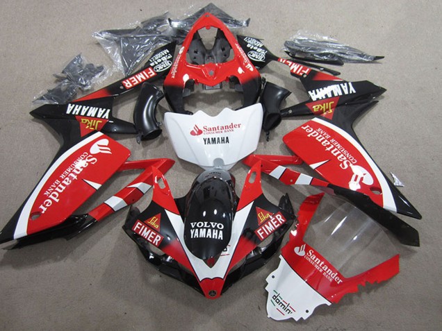 Erschwingliche Yamaha YZF R1 Motorrad Verkleidung 2007-2008 - Rot Weiss Schwarz Volvo Santunder Fimer