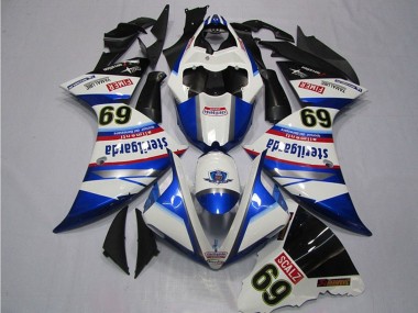 Erschwingliche Yamaha YZF R1 Motorrad Verkleidung 2009-2011 - Weiss Blau Schwarz Sterilgarda SCALZ 69