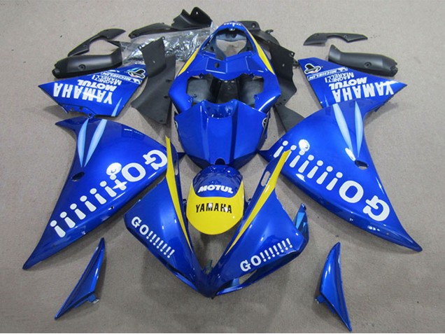 Erschwingliche Yamaha YZF R1 Motorrad Verkleidung 2009-2011 - Blau Gelb Weiss Go