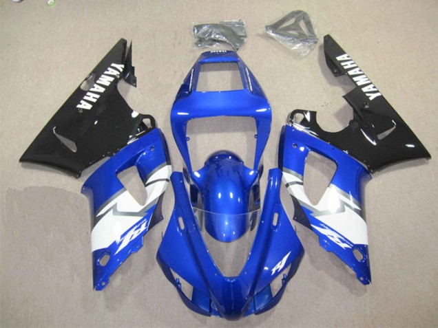 Erschwingliche Yamaha YZF R1 Motorrad Verkleidung Kit 2012-2014 - Blau Weiss Glanzendes Schwarz