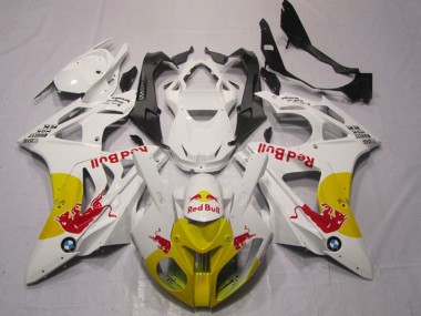 Erschwingliche BMW S1000RR Motorrad Verkleidung 2009-2014 - Weiss Gelb Red Bull